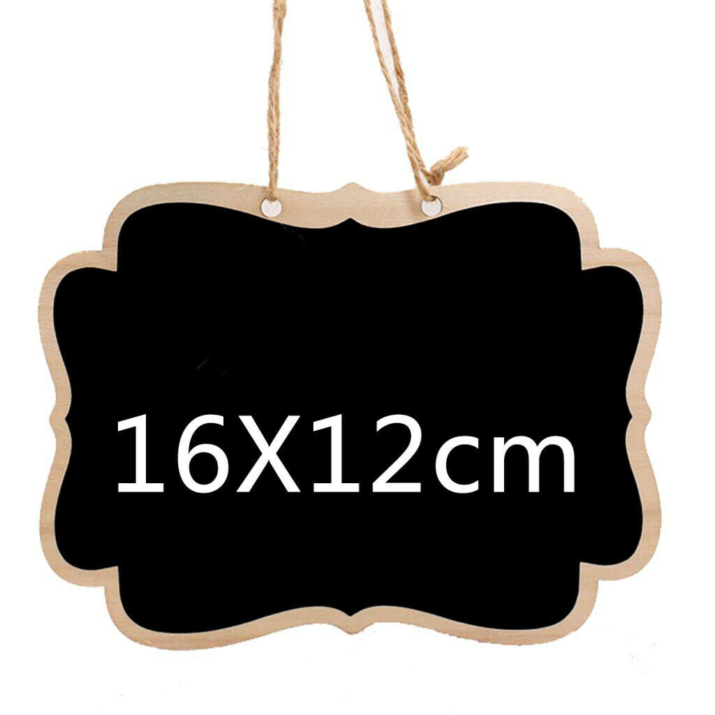 4 Pieces Wooden Mini Hanging Blackboard Wedding Party Message Memo 16x12cm