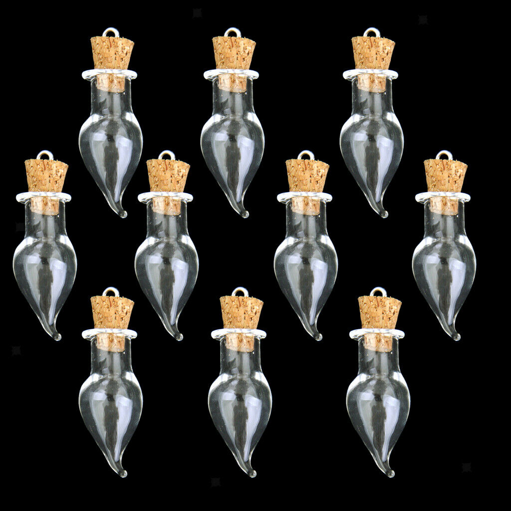 20pcs Glass Cork Bottle Long Heart Pepper Jars Vials DIY Wishing Bottles