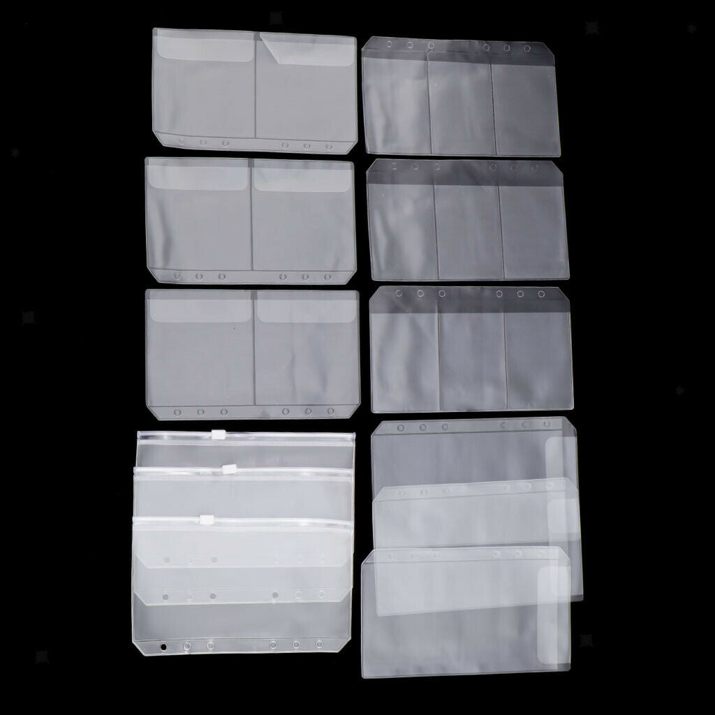 12pcs 6 Holes Notebook Binder Loose Leaf Bags, Pouch Bag
