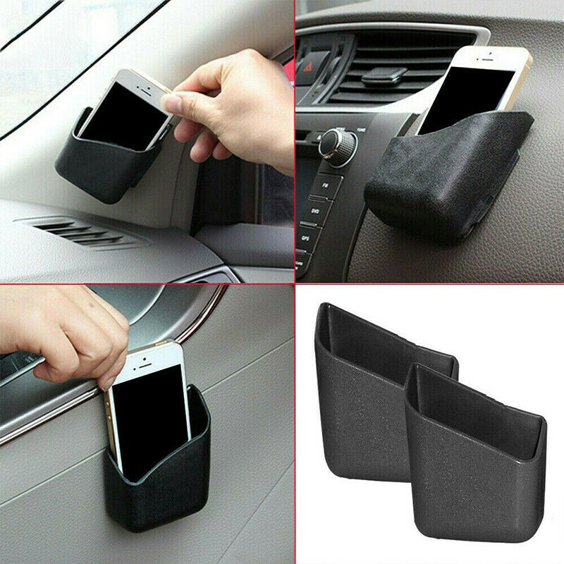2Pcs Universal Car Phone Storage Pouch Bag Charge Box Holder Pocket Organizer
