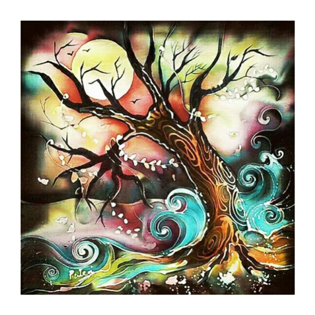 DIY Colouful Tree Pattern Diamond Mosaic Painting Embroidery Cross Crafts Stitch