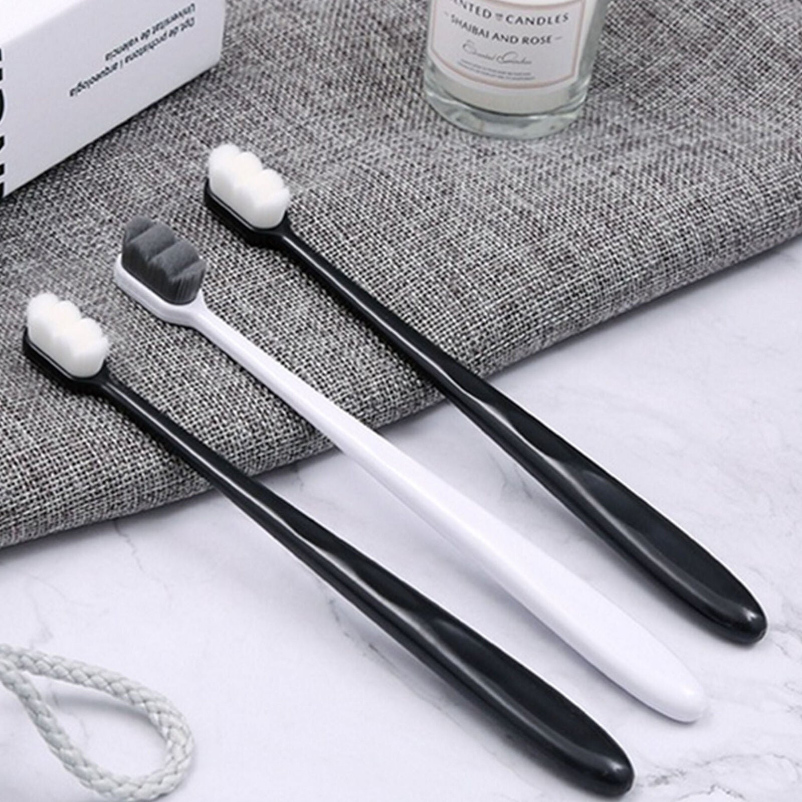 Extra Soft Micro-Nano Toothbrush for Sensitive Gums and Teeth. (2P) Black Wave B