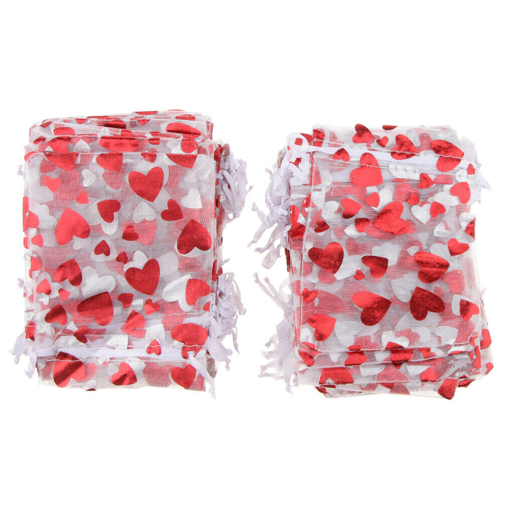 Lot of 100pcs  Love Heart Drawstring Gift Pouch Candy Gifts Bag