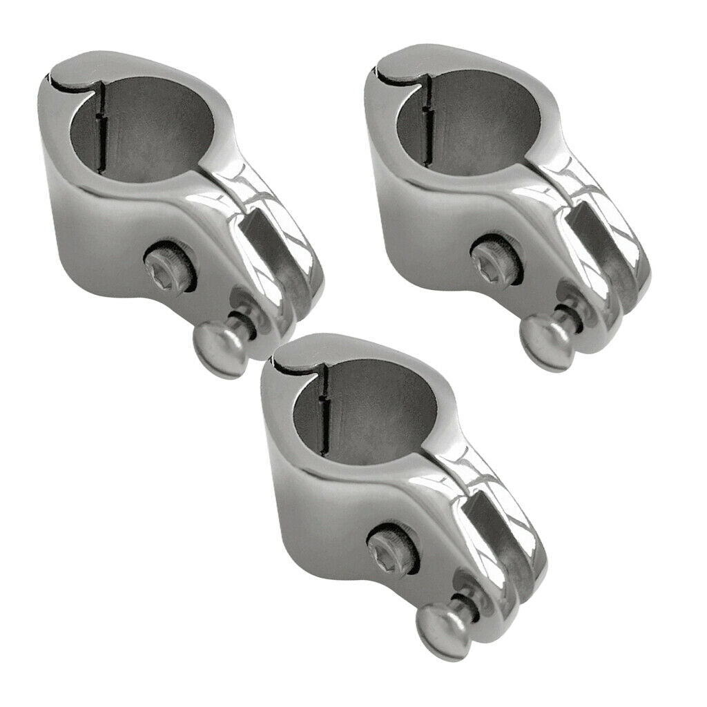 3pcs Boat Cover / Canopy Fitting Tube  Clamps Fit 25mm OD Tube Hinged