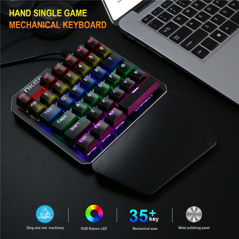 K585 One-handed RGB Luminous Green Axis Mechanical Game Keyboard