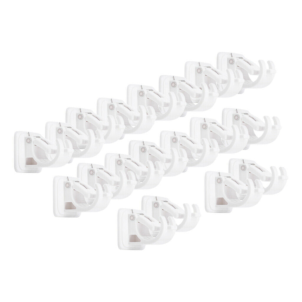 20Pcs Curtain Rod Bracket Drapery Hook Wall Bracket Rod Hooks Home Bedroom