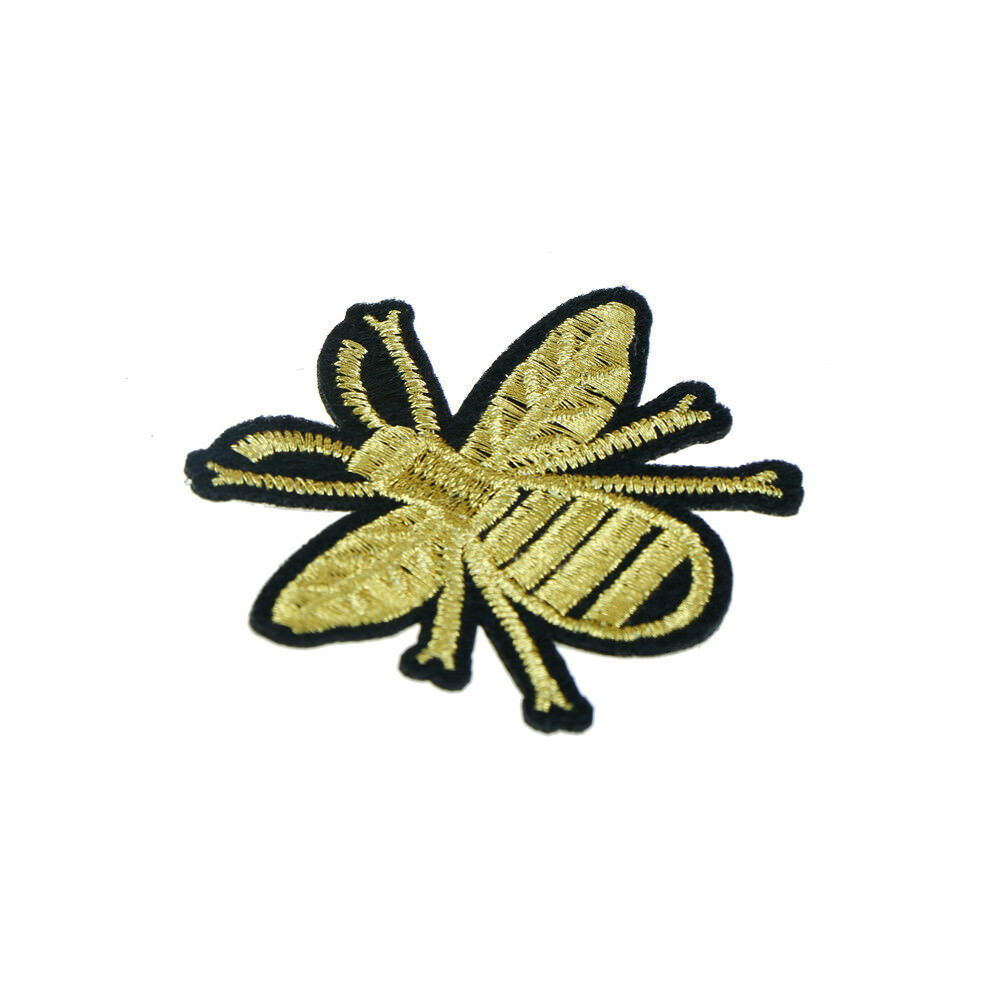 golden bee embroidery iron/sew on patch applique hat bag badge motif .l8