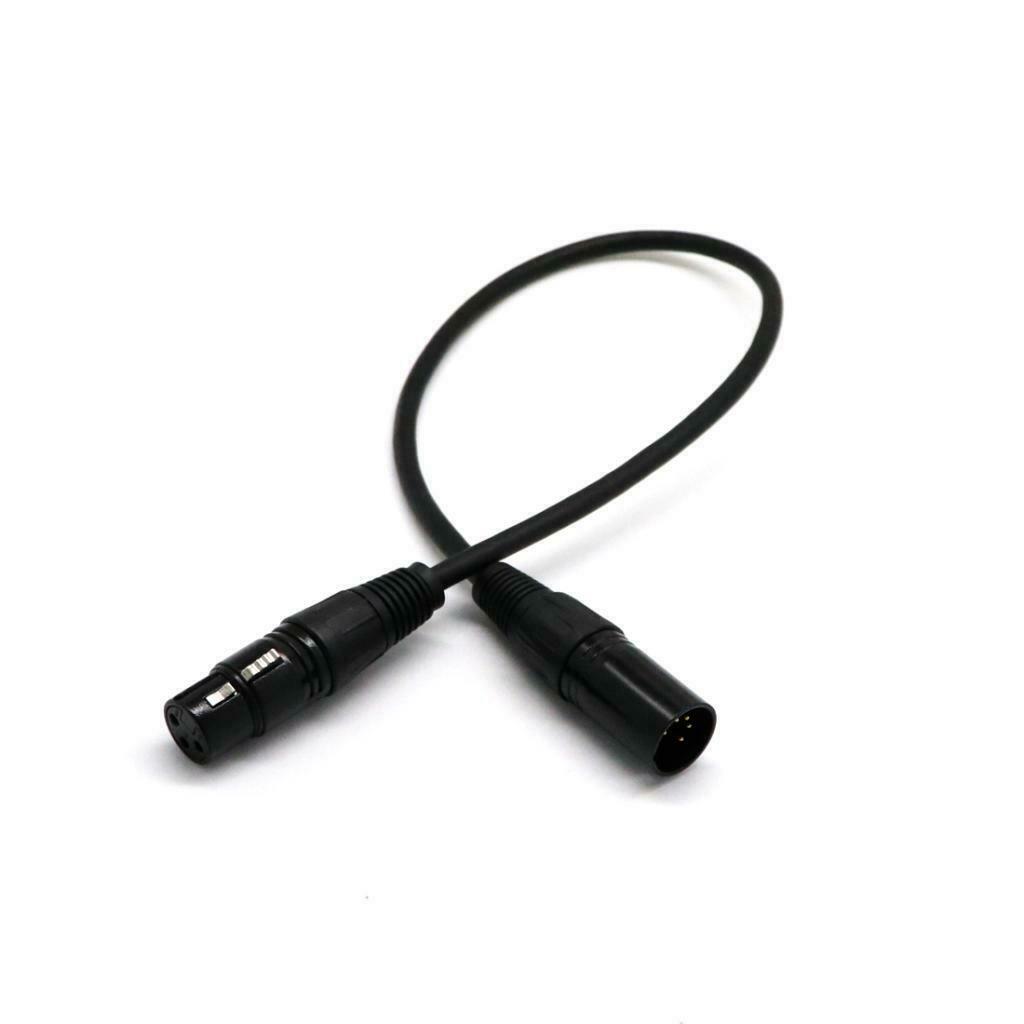 5-Pin Male to 3-Pin Female XLR Turnaround DMX Adapter for Stage Use