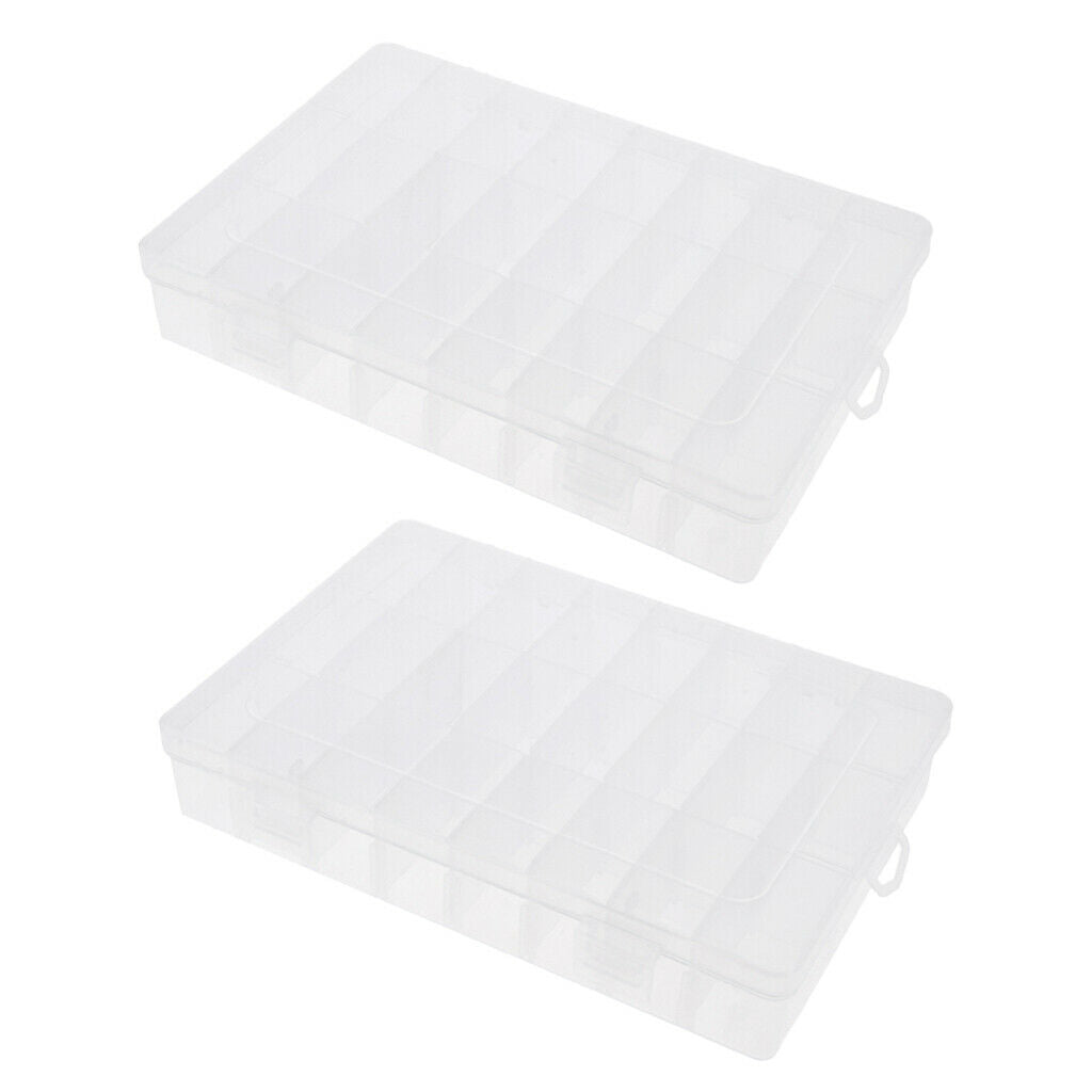 48 Grids Detachable Empty Storage Box Case Nail Art Tips Jewellery Organizer