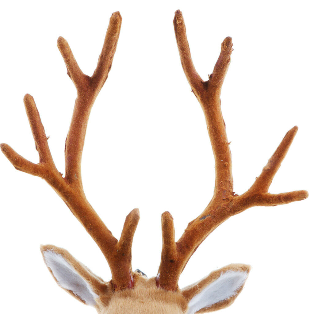 Animal Simulation Wall Sculpture, Yellow Faux Fur Deer Head Crafts Statues, Home