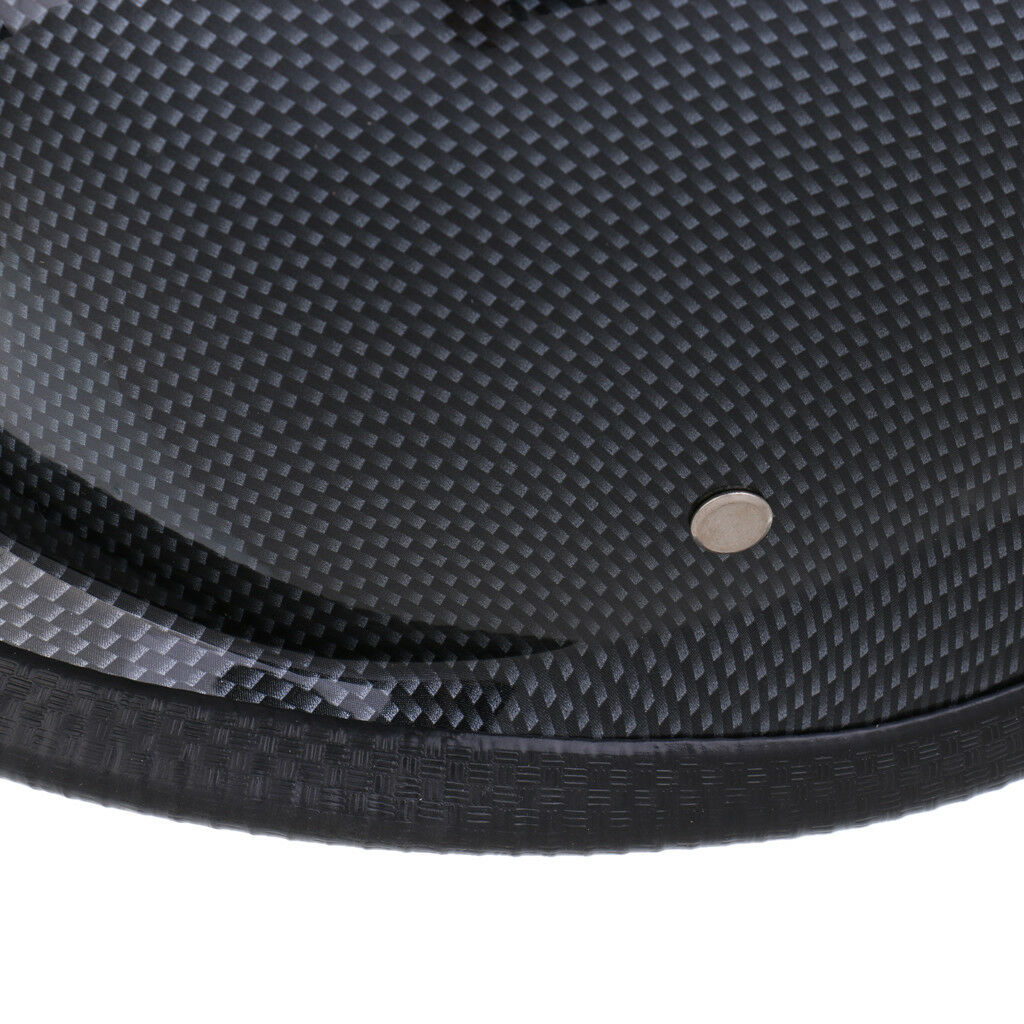 Motorcycle Street Bike Cruiser UV Half Open Helmet -Carbon Fiber Look XL