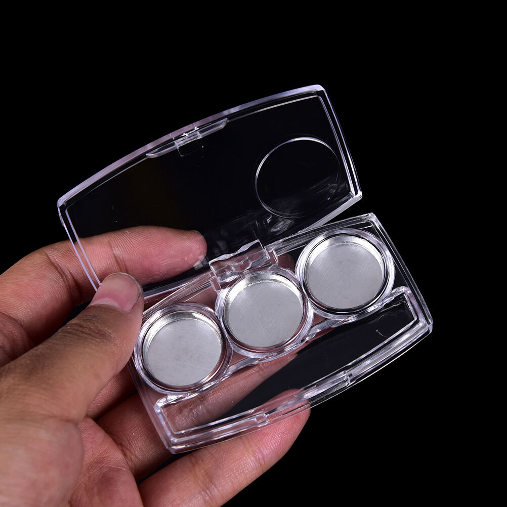 Empty 3Round Grids Eyeshadow Lipstick PowderBox Case Cosmetic Packing+Palette DD