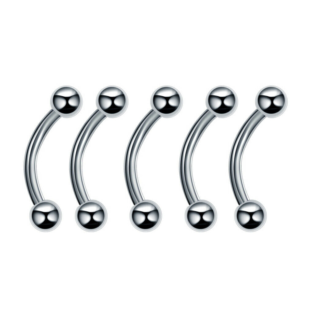 60 Pieces Nose Lip Tongue Eyebrow Tragus Navel Belly Ring Piercings 8mm