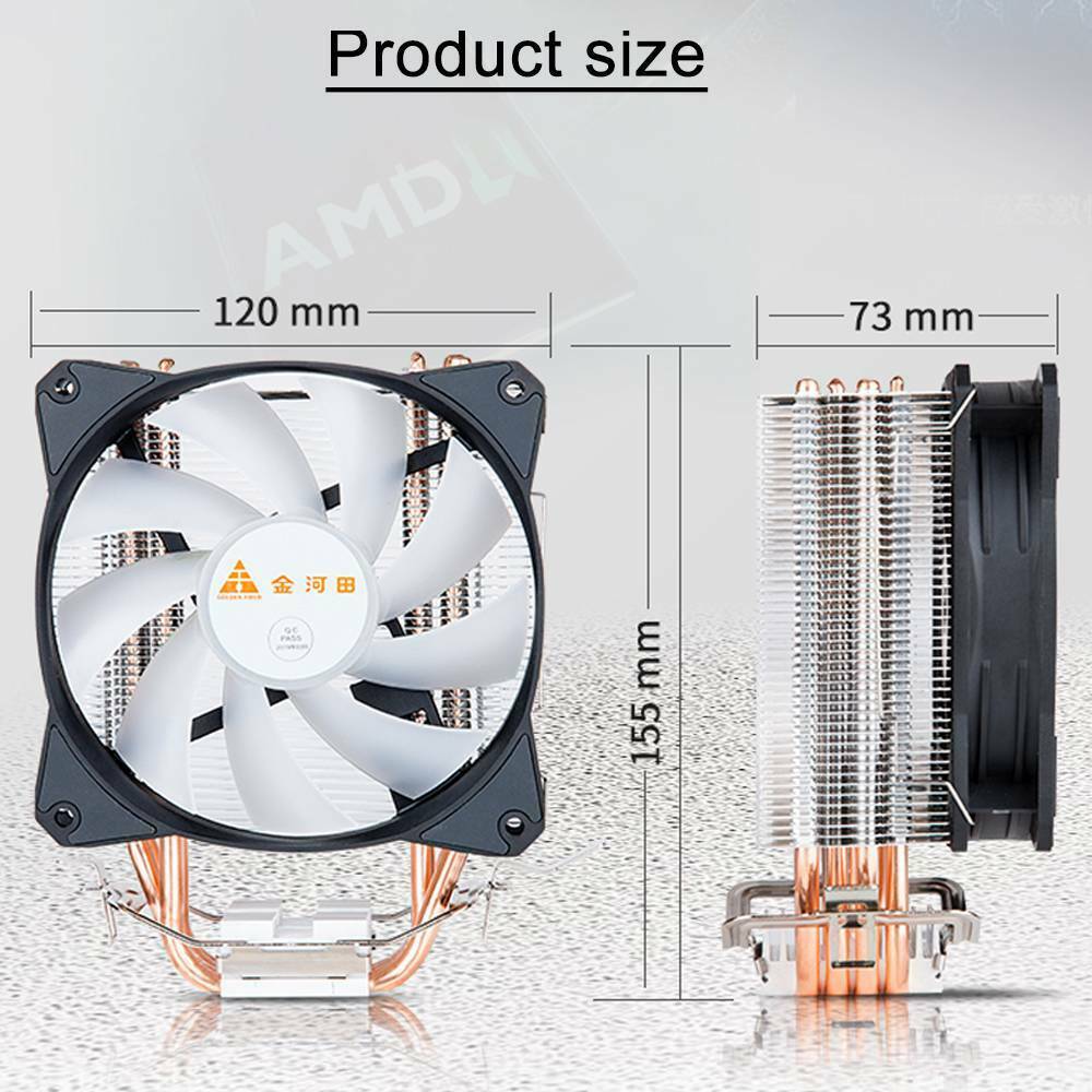 4 Heat Pipe LED Radiator CPU Cooler Heatsink For Intel Socket LGA 115X/775/AMD!