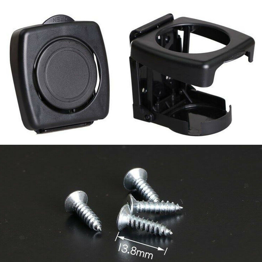 Car Vehicle Truck Hard Plastic Folding Drink Bottle Can Cup Holder Black 2x