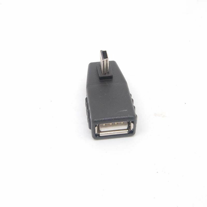 50pcs 90 Degree left  A Female to 5-pin B Male Mini USB OTG Host adapter USB2.0