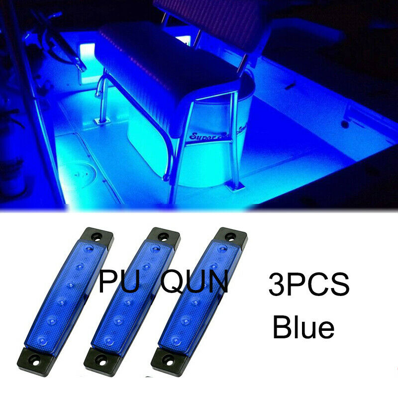 3X Blue Marine Led Lights Courtesy & Utility Strip for Boat Yacht Pontoon Kayak