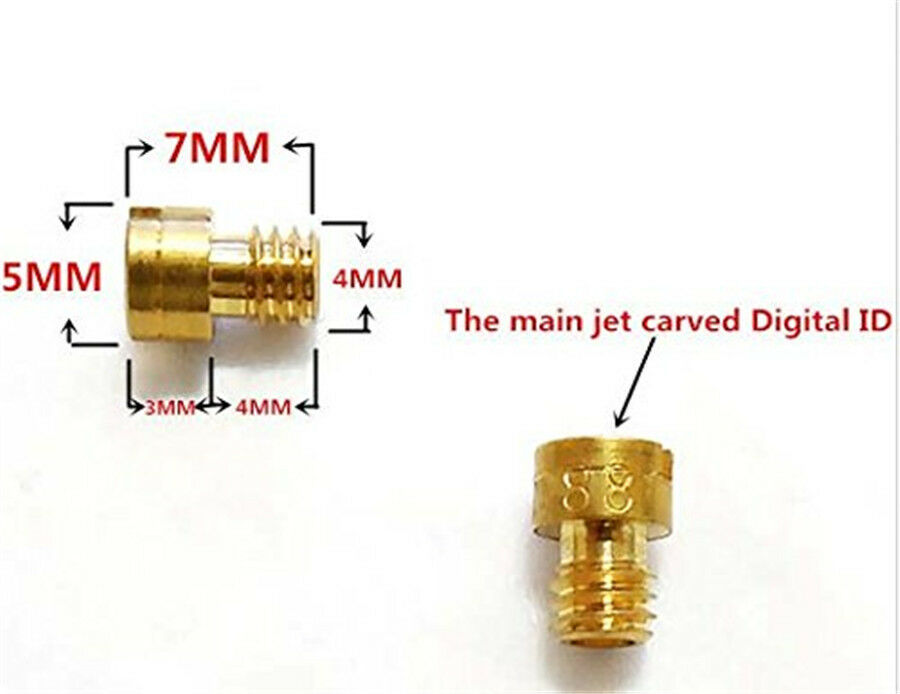 10x 4mm Main Jets Round Head for GY6 50cc 139QMB Scooter Motorcycle Carb 82-105