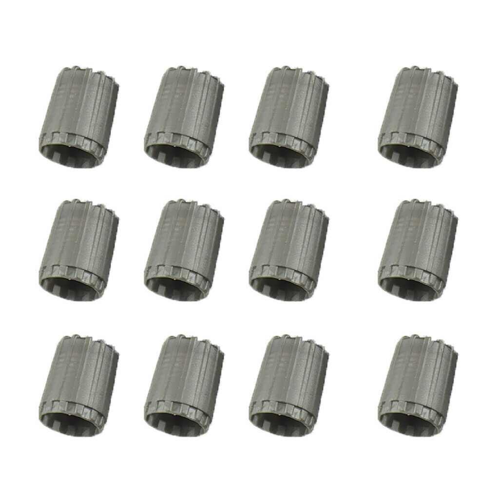 High Quality 12Pieces Wheel Tire Valve Stem Caps for TPMS Standard Valve Grey
