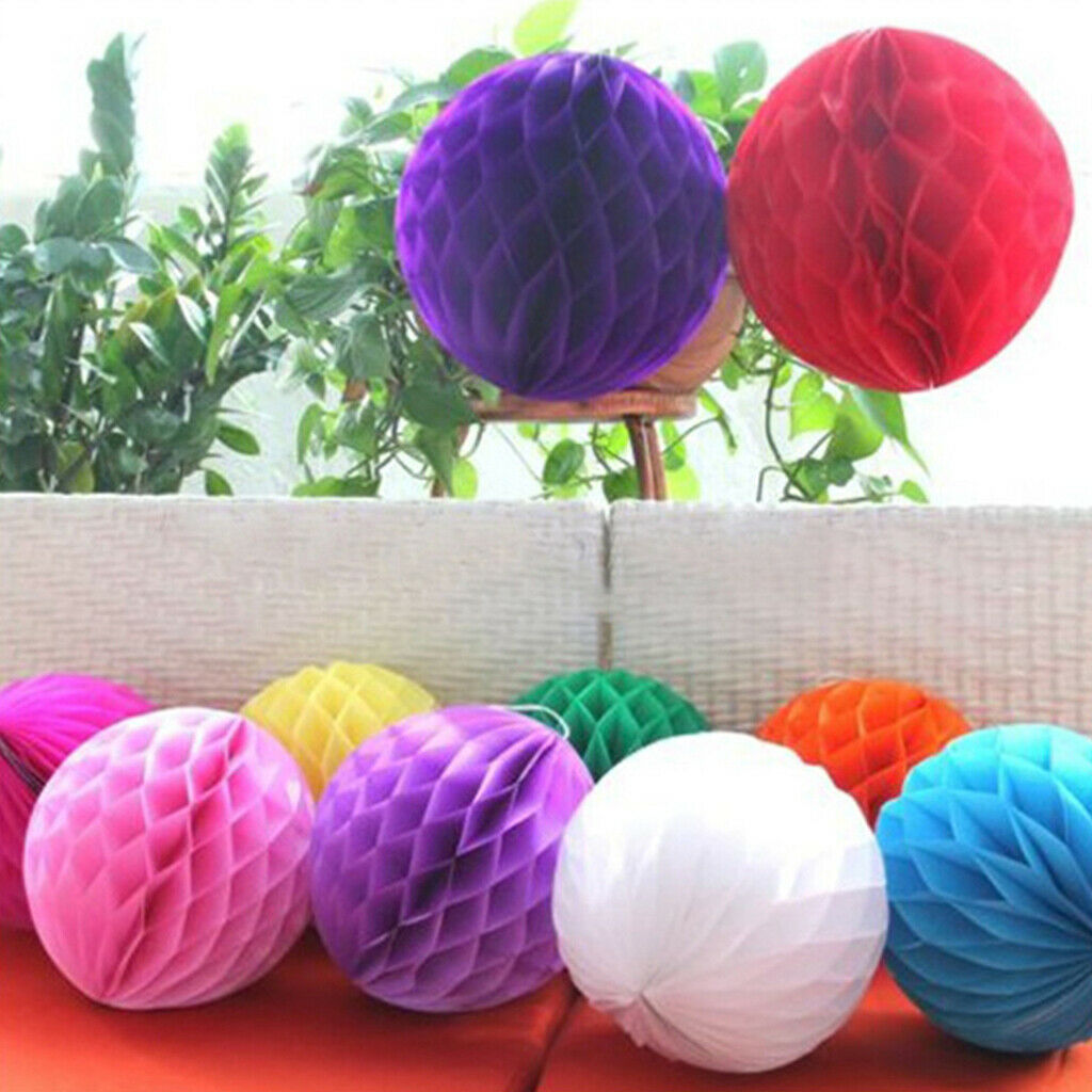 Paper Honeycomb Balls Lanterns Flower Wedding Party Decor Red 12
