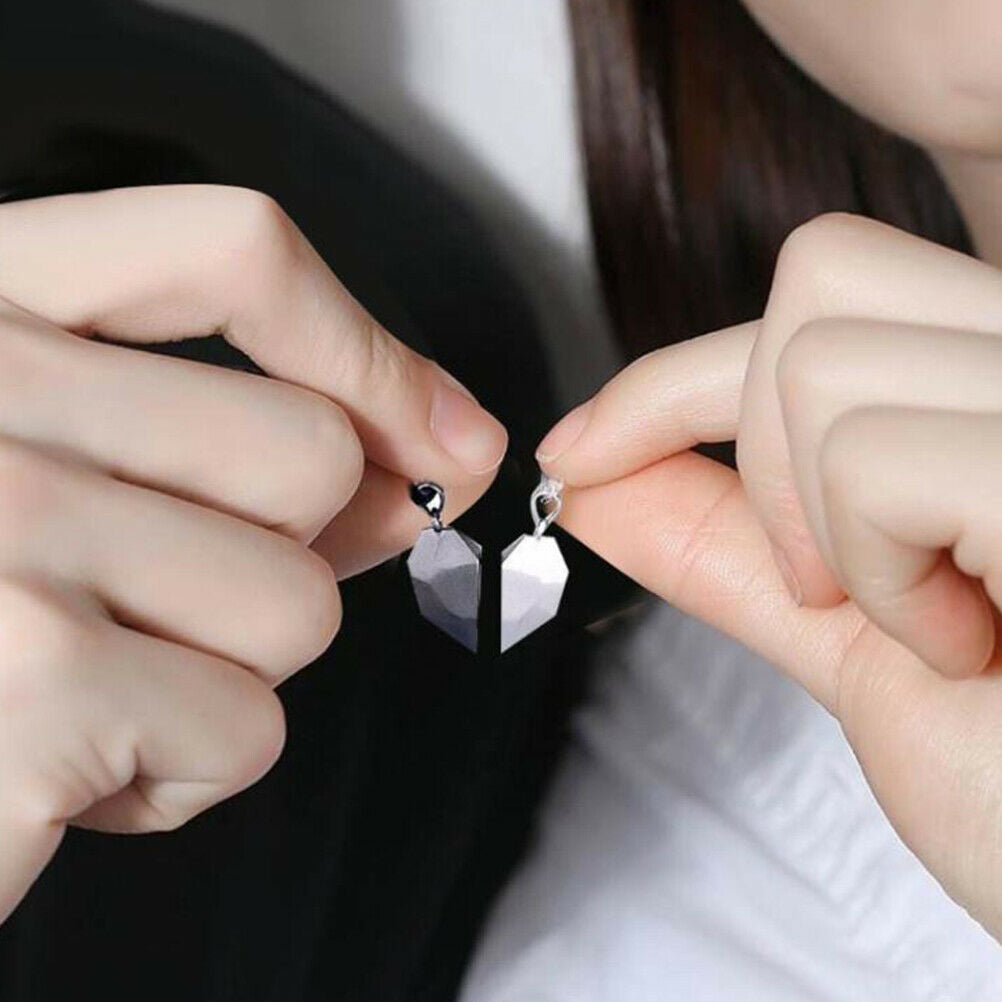 Wishing Stone Magnetic Necklace Couple Necklace Adjustable Heart shape
