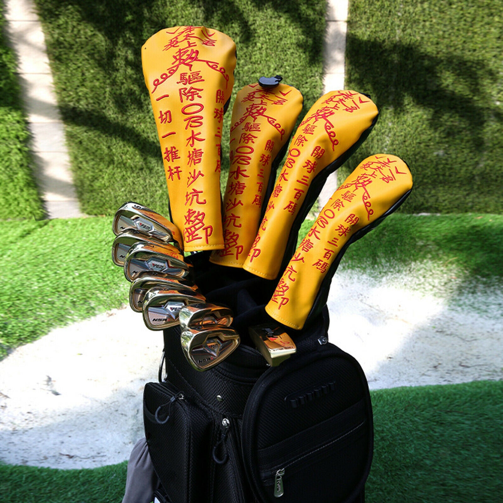 4x Driver Wood Headcover Waterproof Golf Club Cover Long Neck for Hybrid