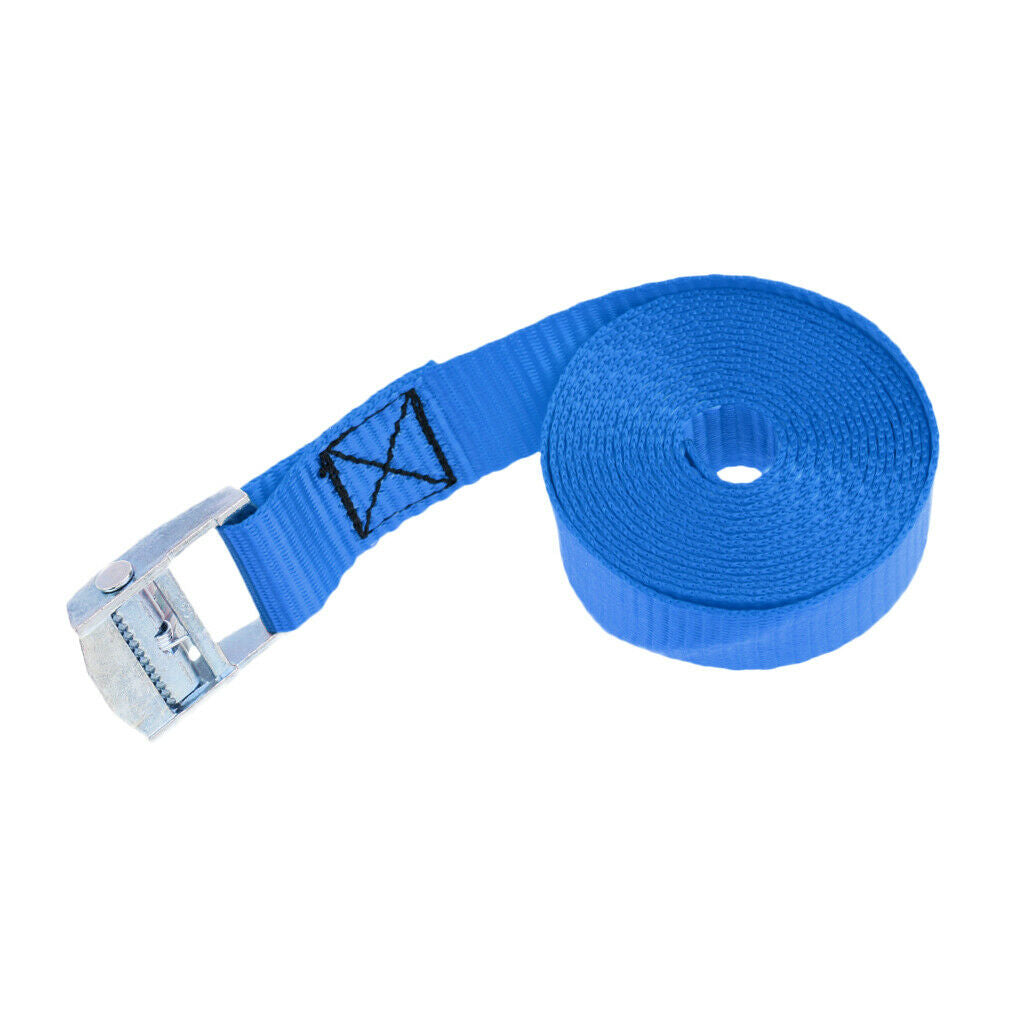 2 Pieces Kayak Cam Buckle Tie Down Straps Roof Racks Trailers 2.5m Blue