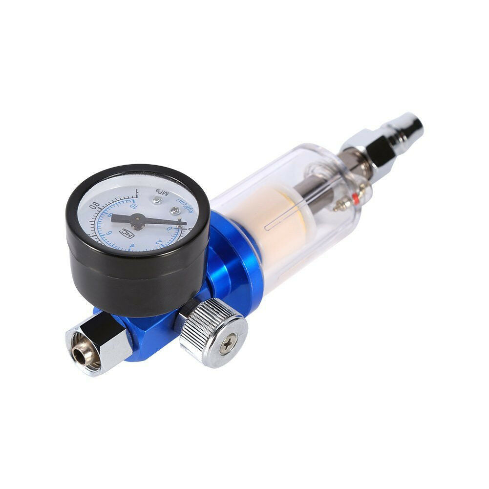 Autos Air Pressure Regulator Spray Gun 0-180Psi & In-Line Water Trap Filter Tool