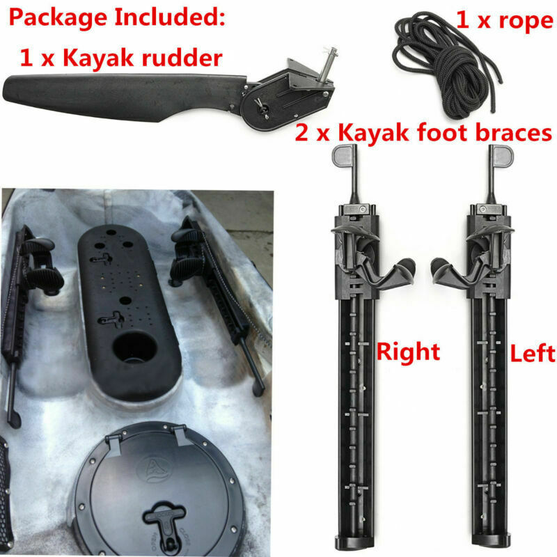Rudder With Foot Braces Pedal Pegs Accessory For Watercraft/Kayak/Canoe/boat