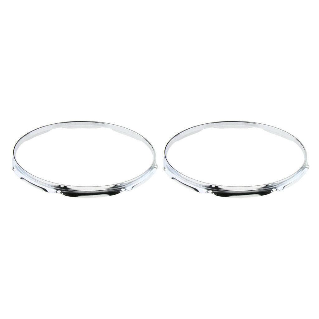 Heavy Duty 14 Inch 8 Lug Tom Drum Hoop Rim Batter Hoop 1.5Mm (Pack of 2)