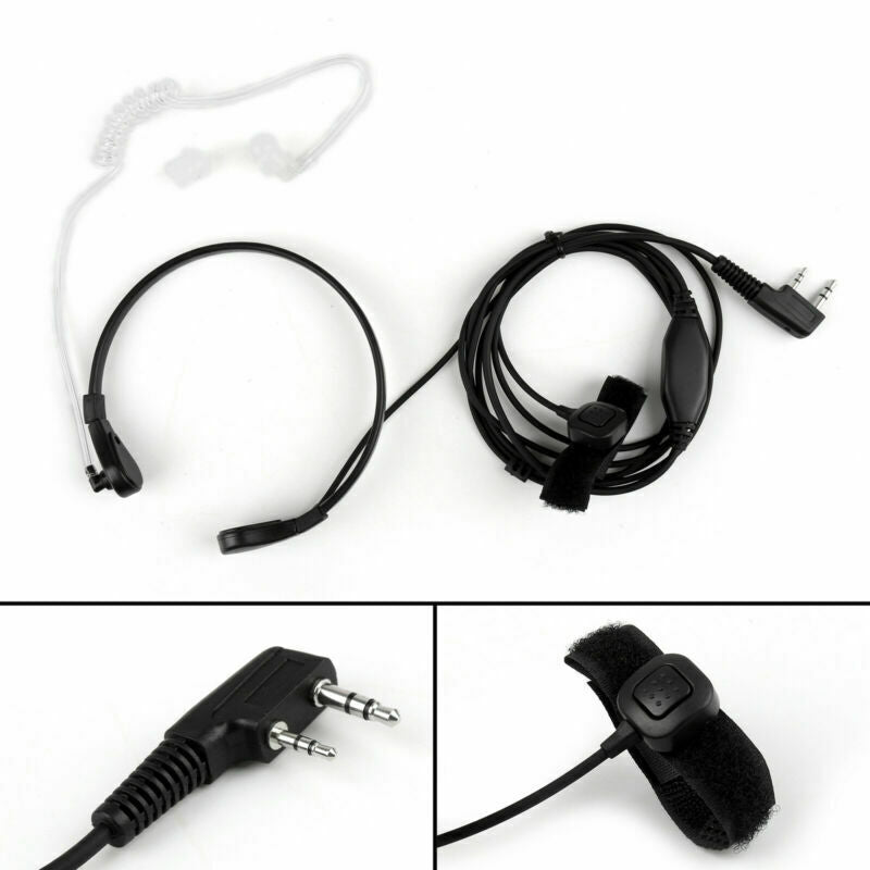 5x Throat Vibration Mic Headset For BaoFeng UV-5R Kenwood Wouxun KG-UVD1 B5