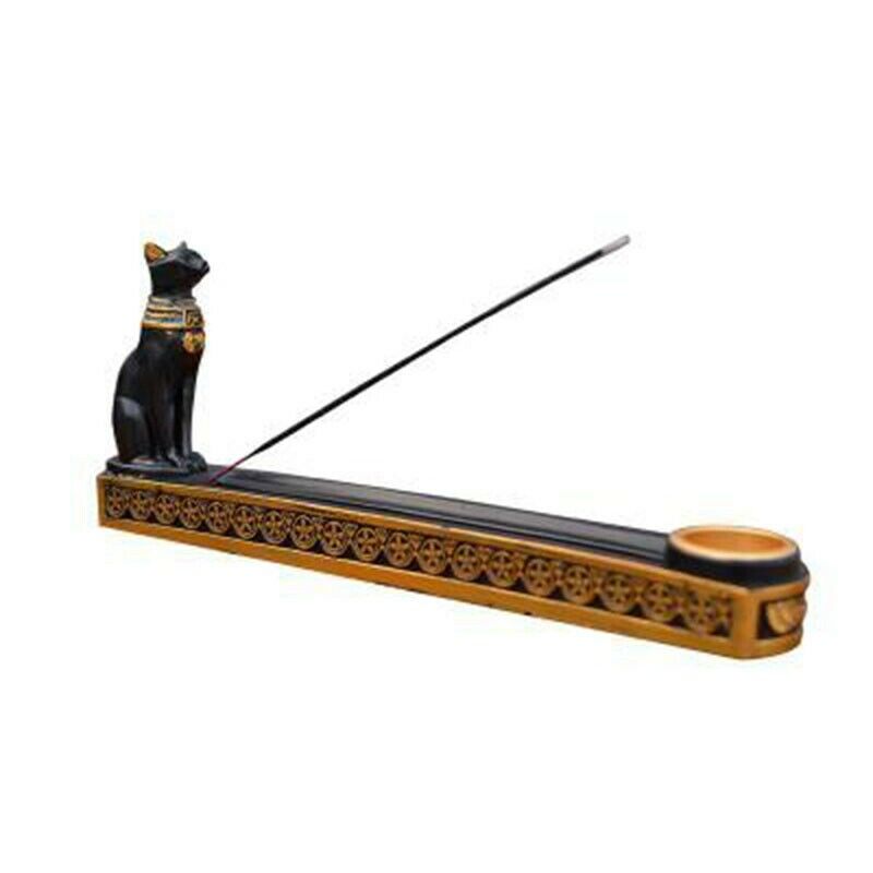 Retro Incense Burner Holder Home Decor Egypt Cat God Incense Stick Holder ArR8R8