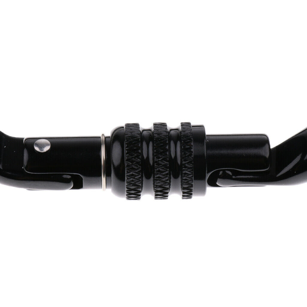 2pcs Climbing Carabiner Buckle Outdoor Screw Locking Carabiner 11.2cm Black