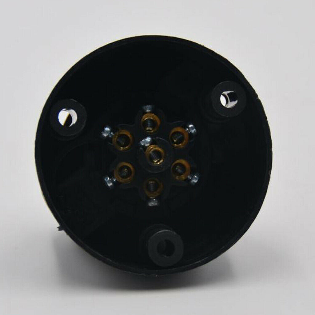 7 PIN Trailer 12N Round Black Plastic 12V Plug Socket Connectors Adapter
