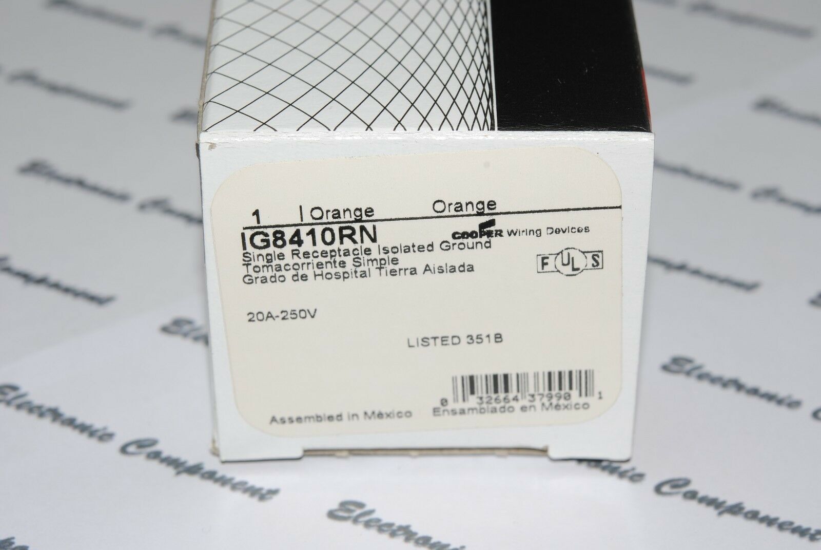 1pcs-COOPER WIRING IG8410RN IG Premium Hospital Single Receptacle 20A-250V