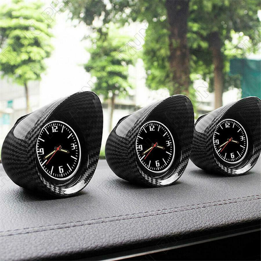 Car Truck Interior Dashboard Clock Luminous Backlight Glossy Carbon Fiber Look