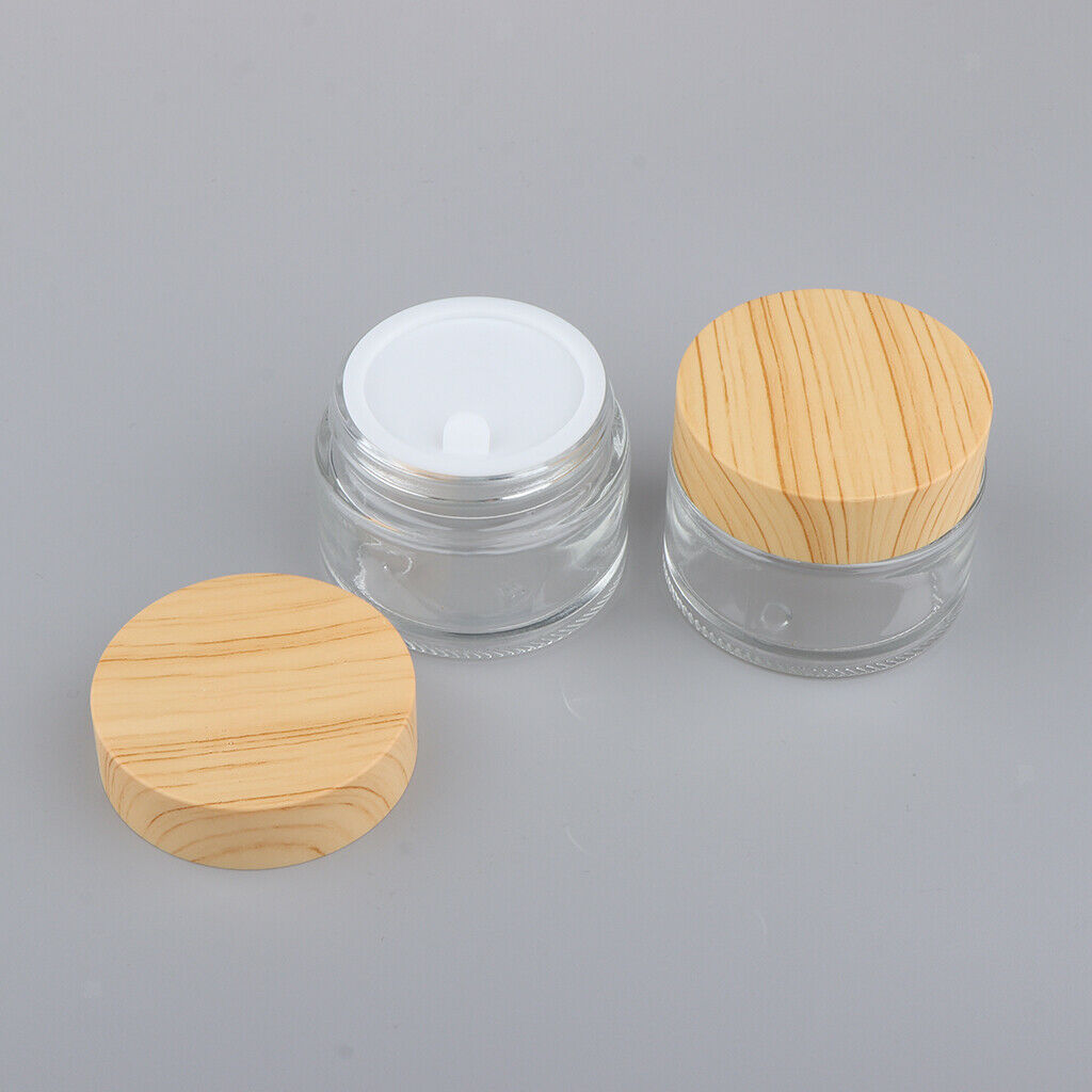 30g + 50g,Empty,Frosted Glass Pot Jars,Cosmetic Containers,4pcs