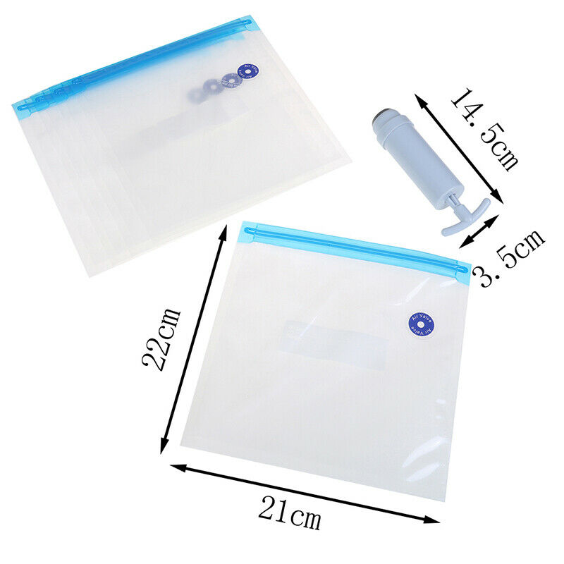 5PCS Packaging Bag+Food Vacuum Sealer Storage Saver Hand Pump Kitchen ODEAU