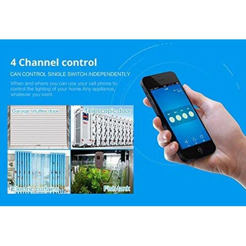 Smart Remote Control 4 Channel WiFi Momentary Inching Relay Self-Lock Switc G6Y2
