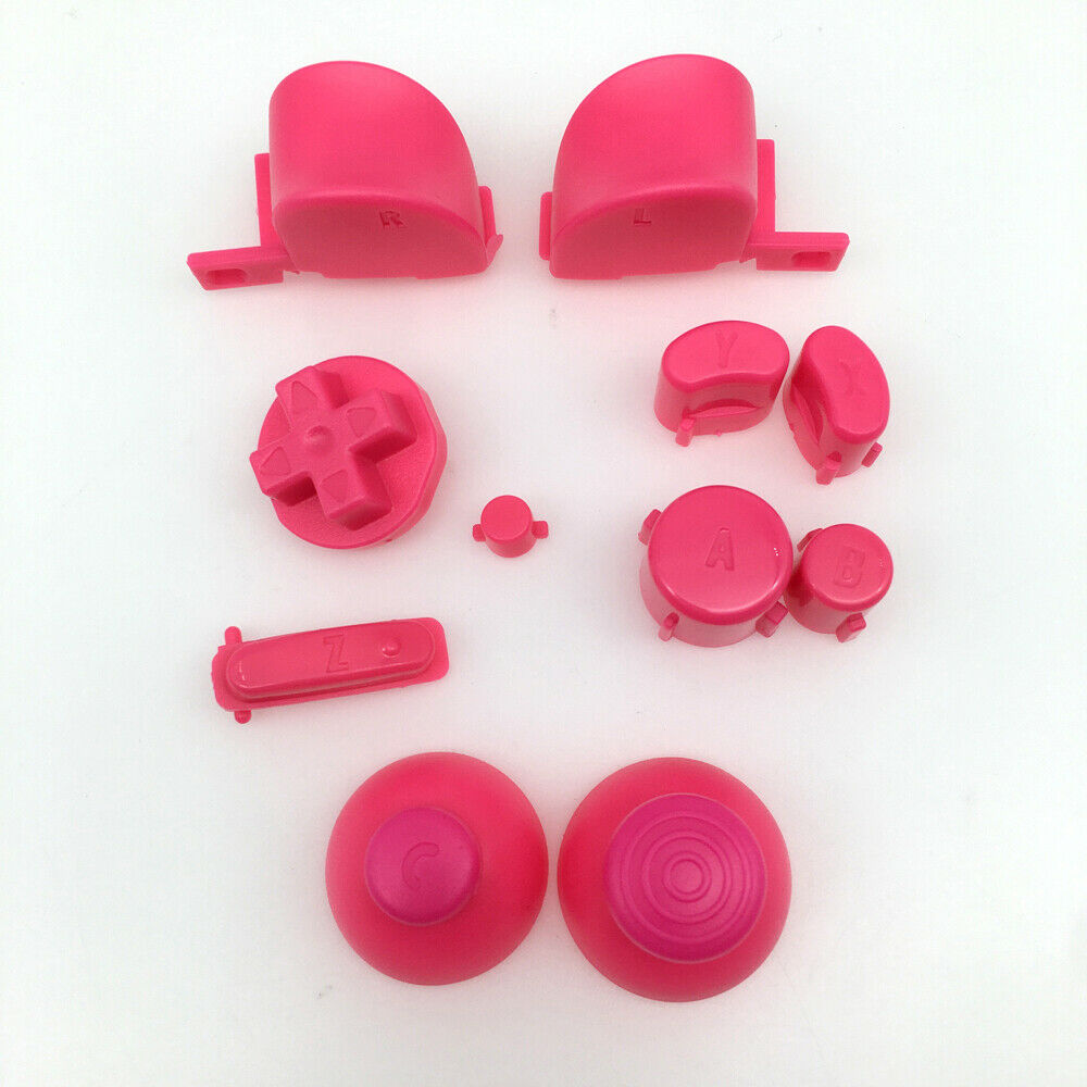 Pink ABXYZ Buttons+Analog ThumbStick D-pad Mod set for Nintendo NGC Controller