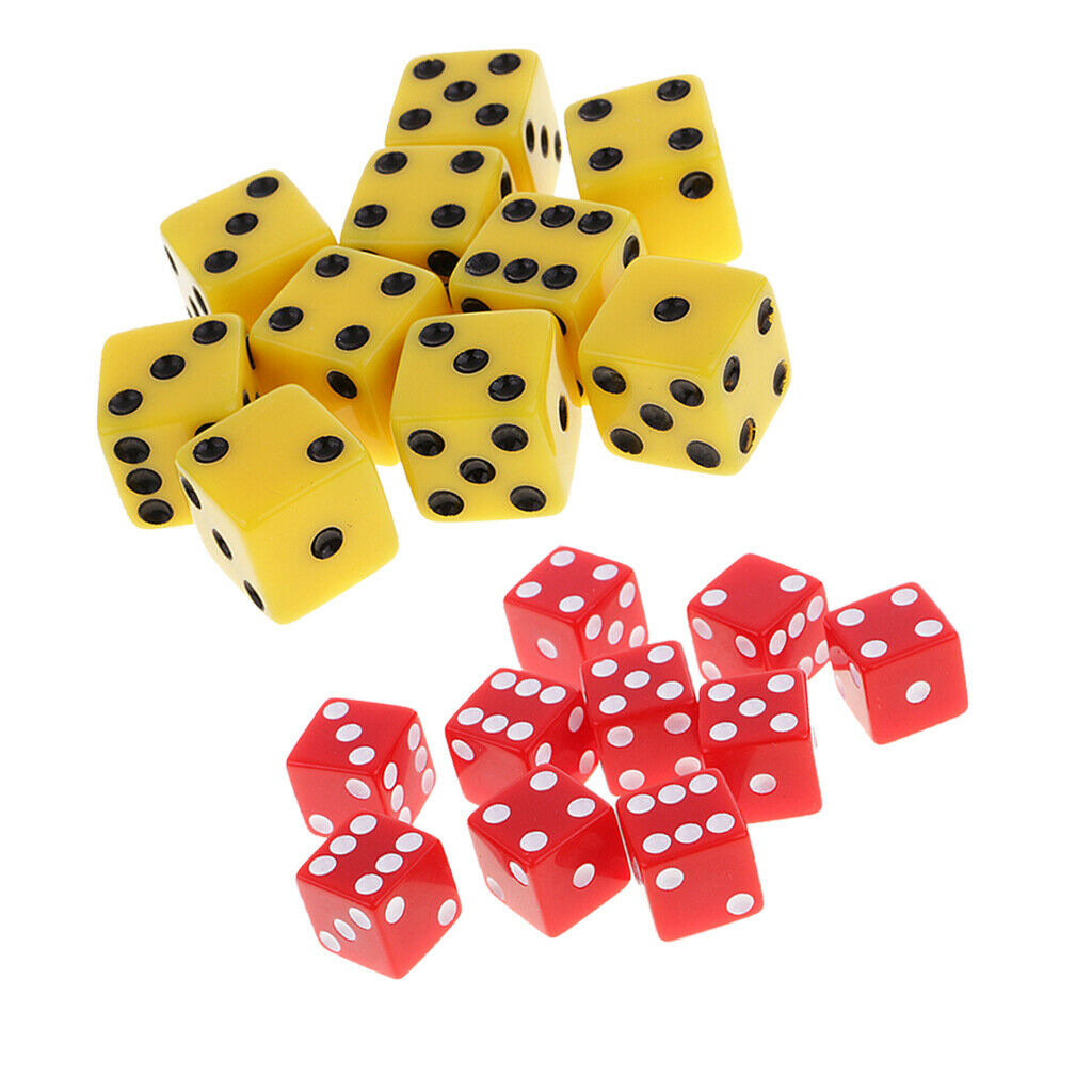20x Plastic 6 Sided D6 Dice Dungeons & Dragon RPG Roleplay Game Dice Gift
