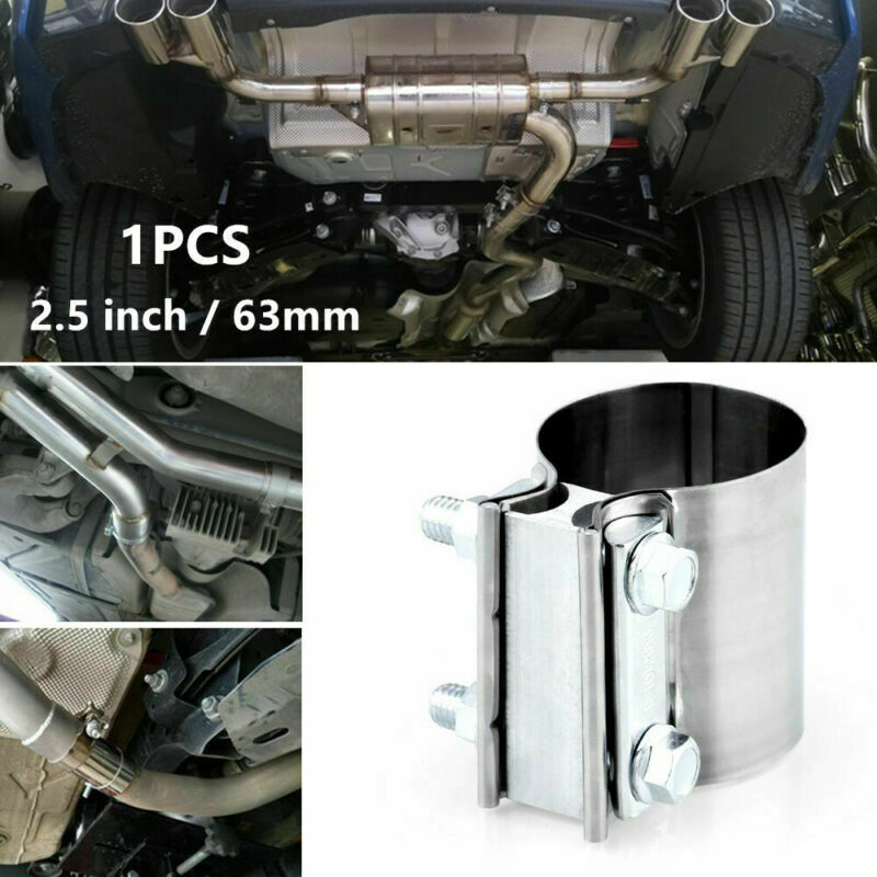 Modification StainlessSteel 2.5inch 63mm Car Exhaust Pipe Clamp Tip Hoop Fitting