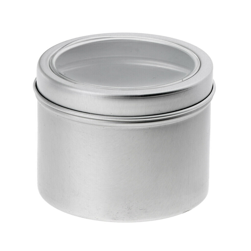 5x Empty Cosmetic Aluminum Tin Storage Pot Round Containers Screw Lid Bottle