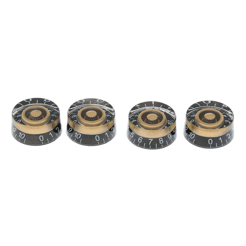 Durable 8Pcs Round Volume Tone Control Knobs with White Number for LP Guitar