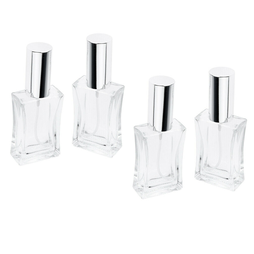 4Pcs Empty Glass Perfume Fragrance Bottle Aftershave Spray Containers 50ml