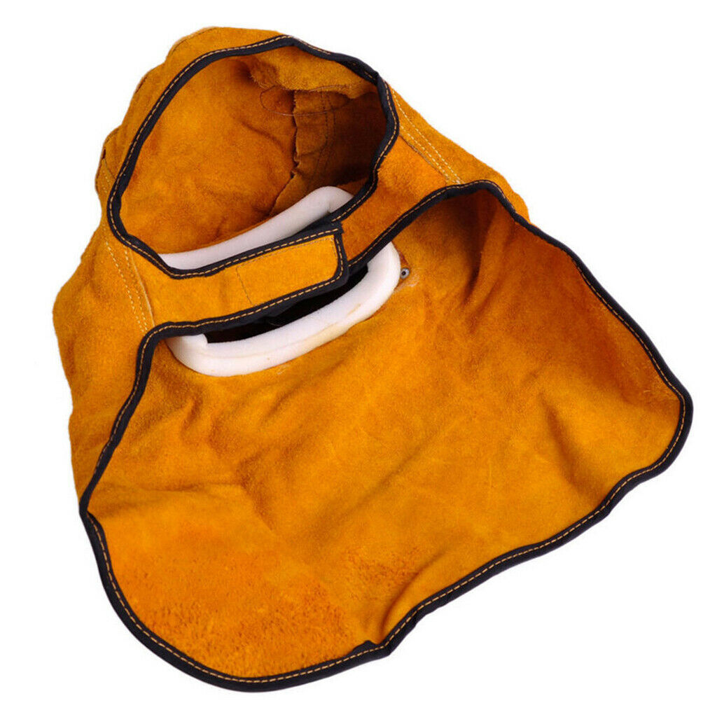 Welding helmet, hood, eyeglass lens, leather double layer, strong light