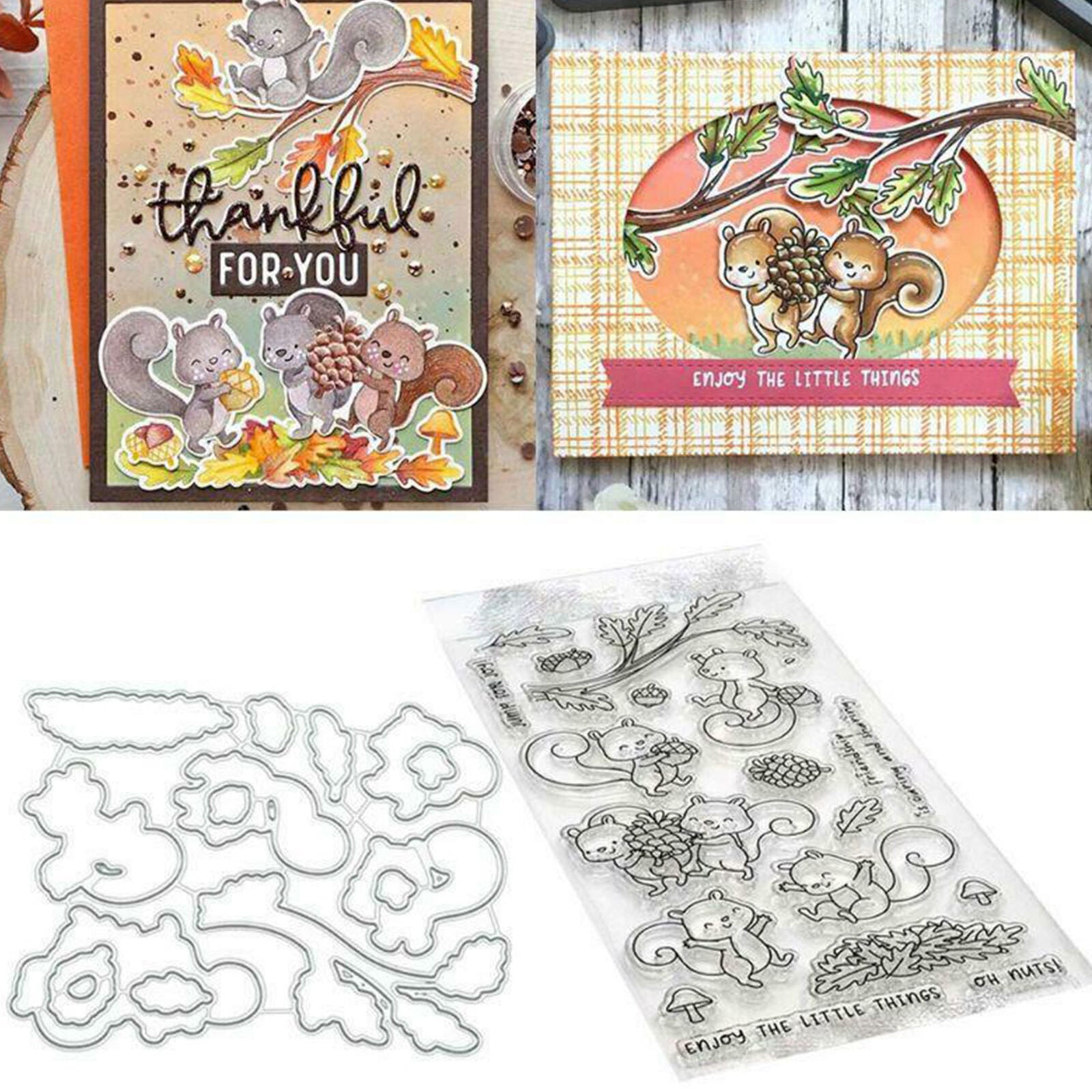 Squirrel Metal Cutting Dies Clear Stamp DIY Scrapbook Paper Card Embossing New