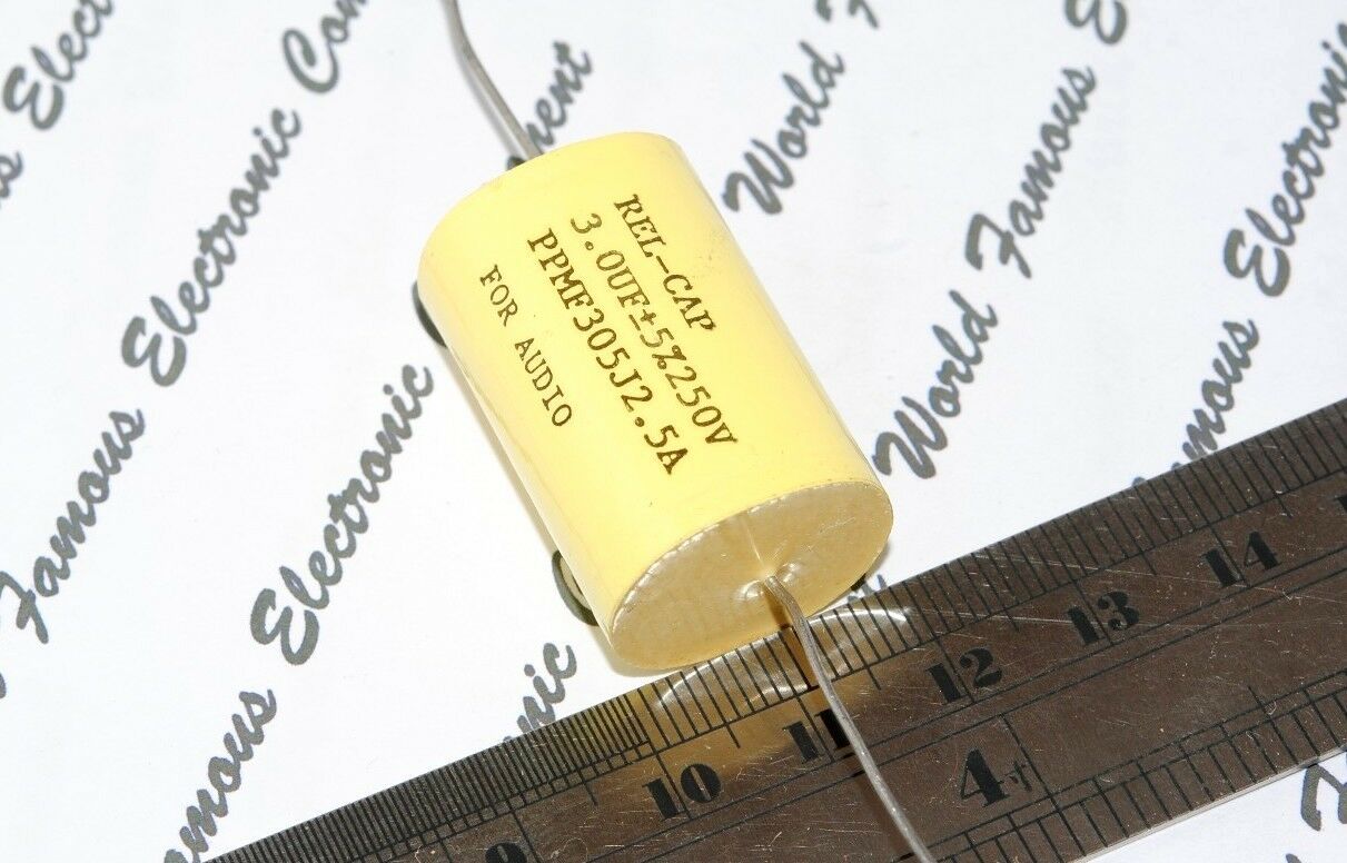 1pcs - REL-CAP PPMF 3uF (3µF) 250V 5% Axial Capacitor - PPMF305J2.5A FOR AUDIO
