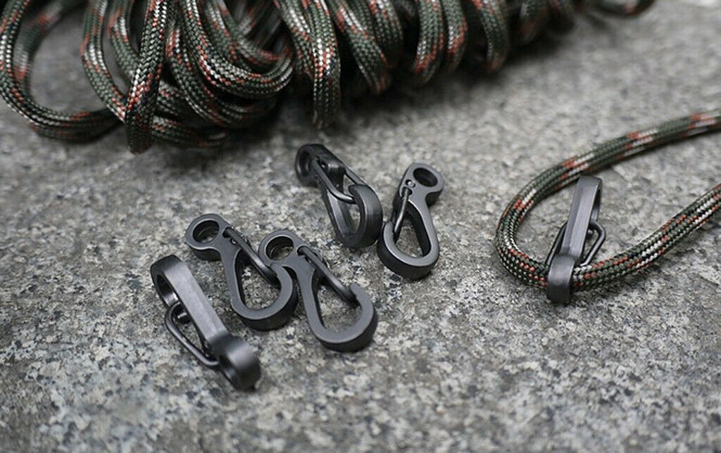 2x 10 Outdoor Snap Buckle Carabiner Camping Split Spring Lock Hook Keyring