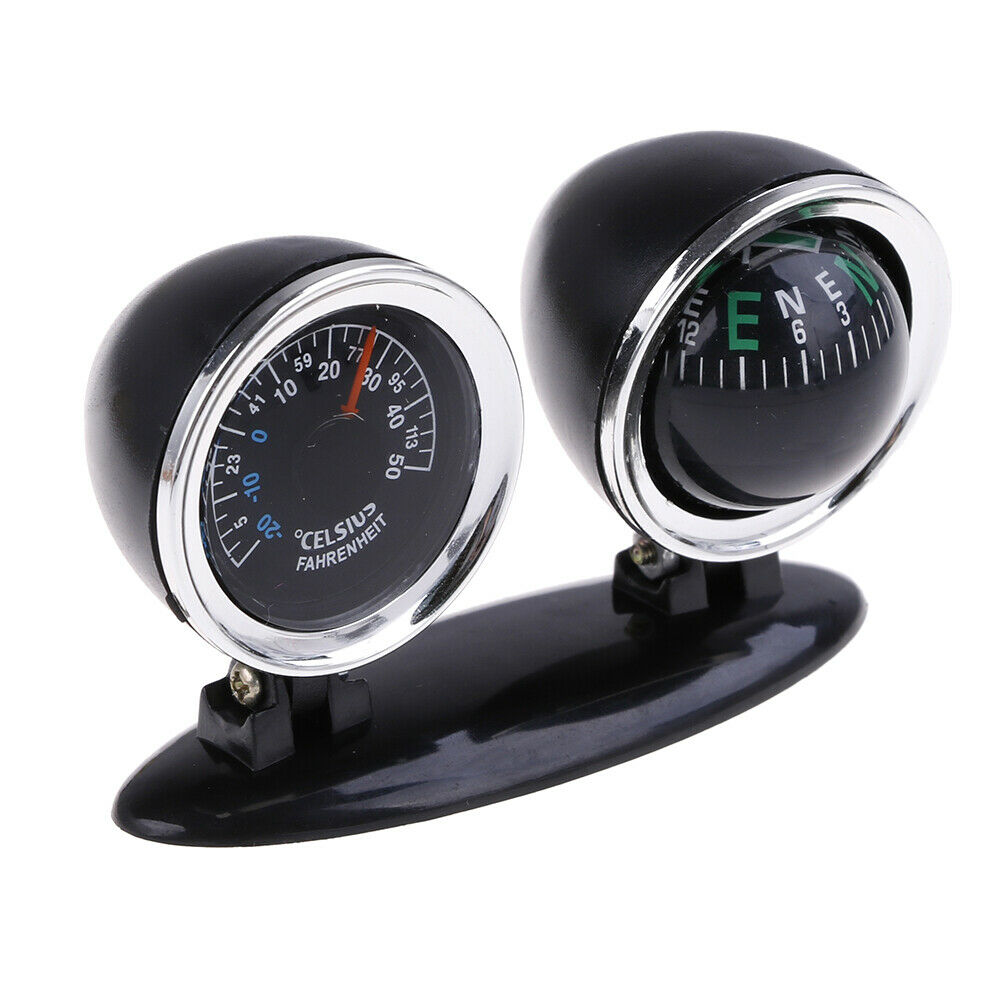 2 in 1 Guide Ball Car Compass Thermometer Car Ornaments Direction Dashboa.l8